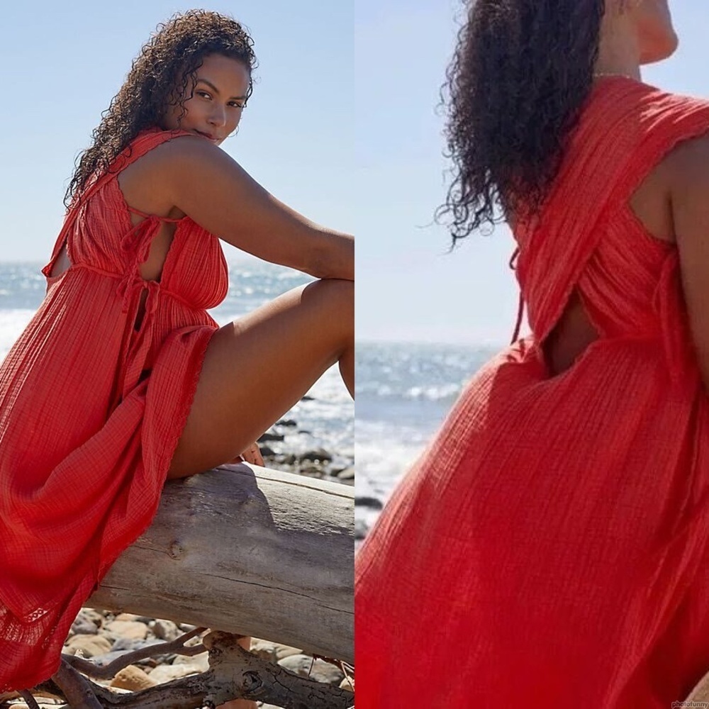 Anthropologie Red Maxi Dress